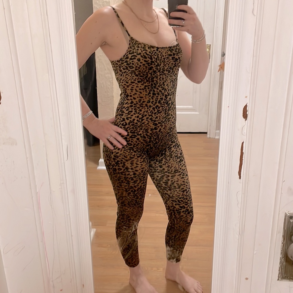 NWT Leopard Spaghetti Strap Bodysuit